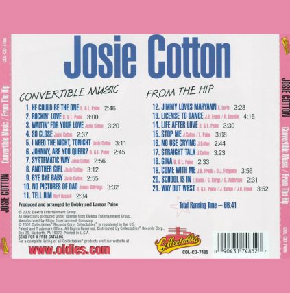 Convertible Music and From The Hip, Double CD, Josie Cotton